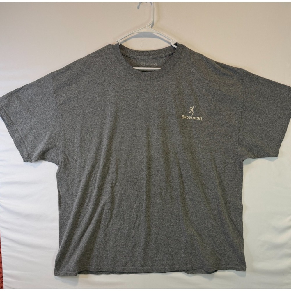 Browning Mens Gun T-Shirt Size 3XL Light Greyish Short Sleeve Graphic Print